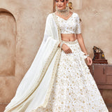 White Heavy Bridal Lehenga Choli