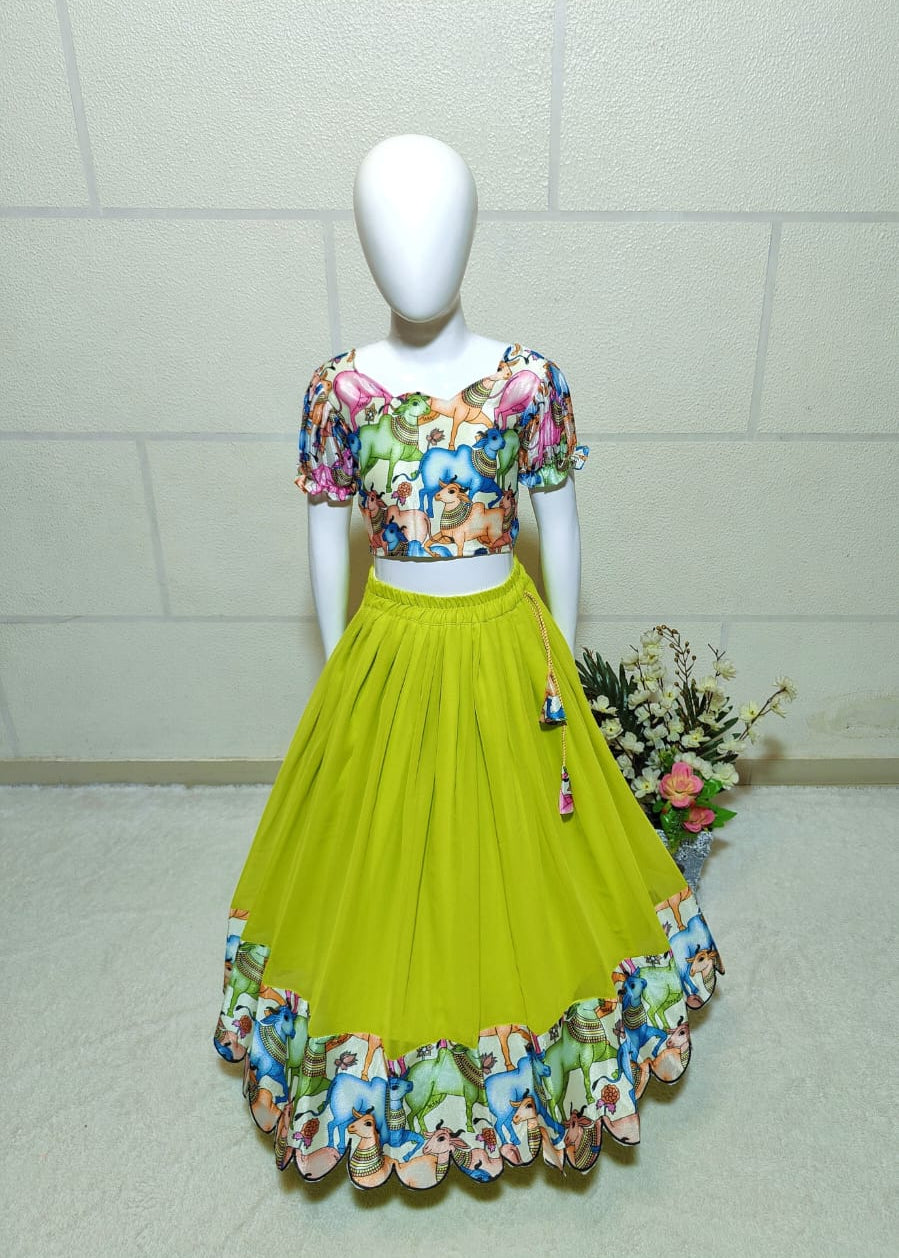 Beautifull Printed Kids Lehenga Choli