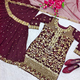 Beautifull Maroon Top Sharara Collection