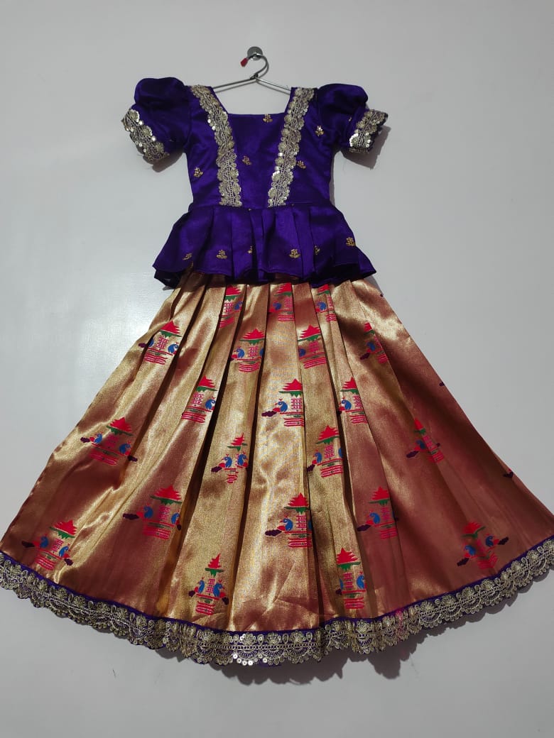 Paithani Silk Kids Lehenga Choli