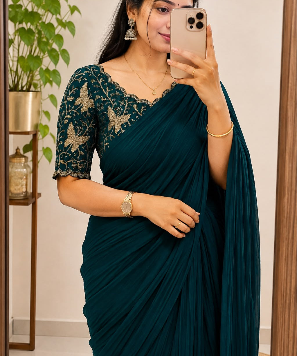Beautiful Rangoli Cruch Silk Saree