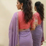 Purple Soft Rangoli Silk Saree