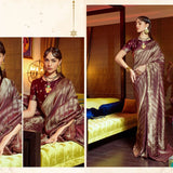 Shiny Soft Texture Weaving Satin Silk Saree