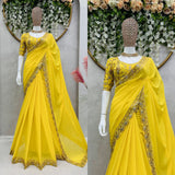 Beautifull Designer Yellow Saree