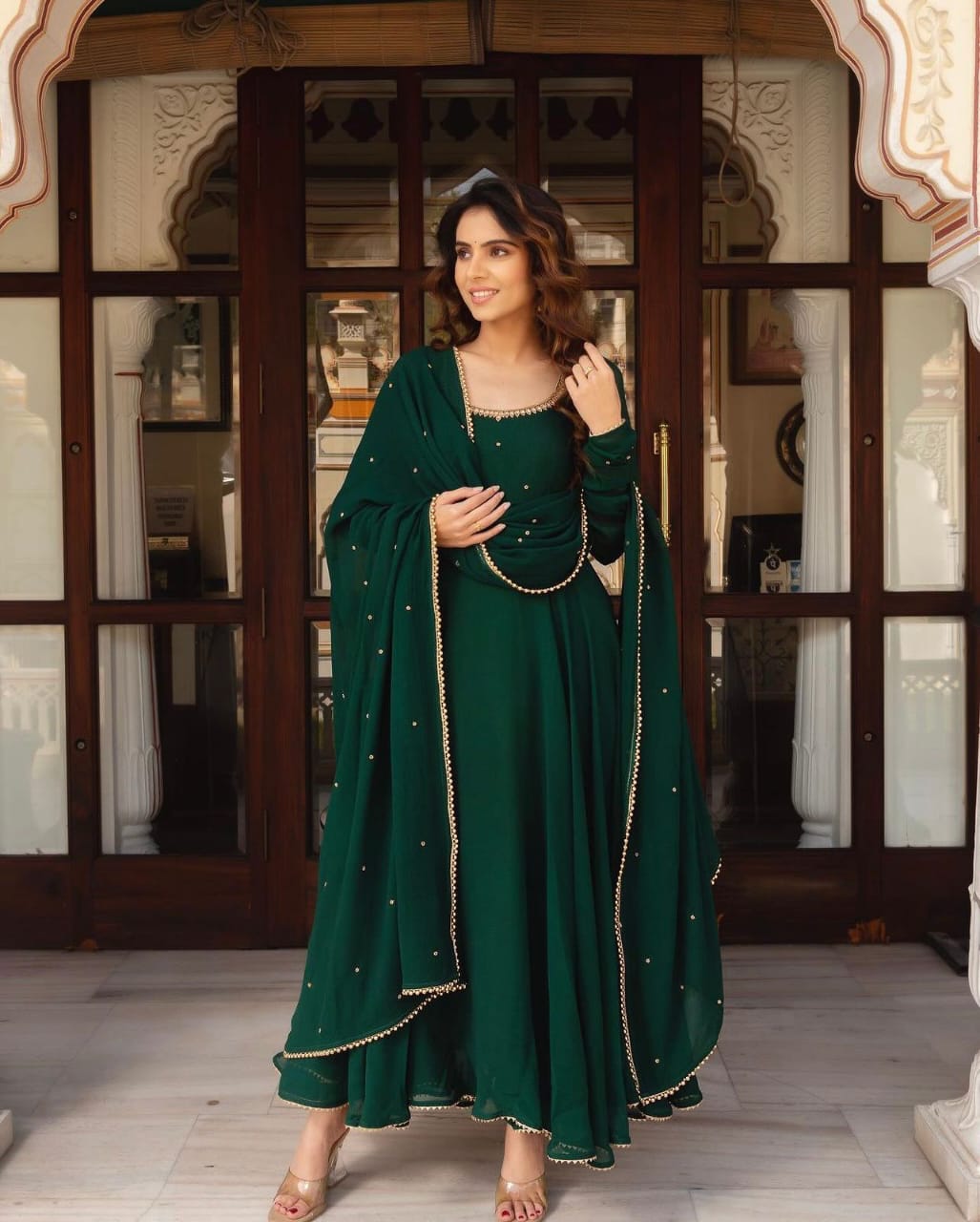 Gorgeous Dark Green Anarkali Gown