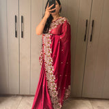 Pure Sattin Partyweat Georgett Silk Saree