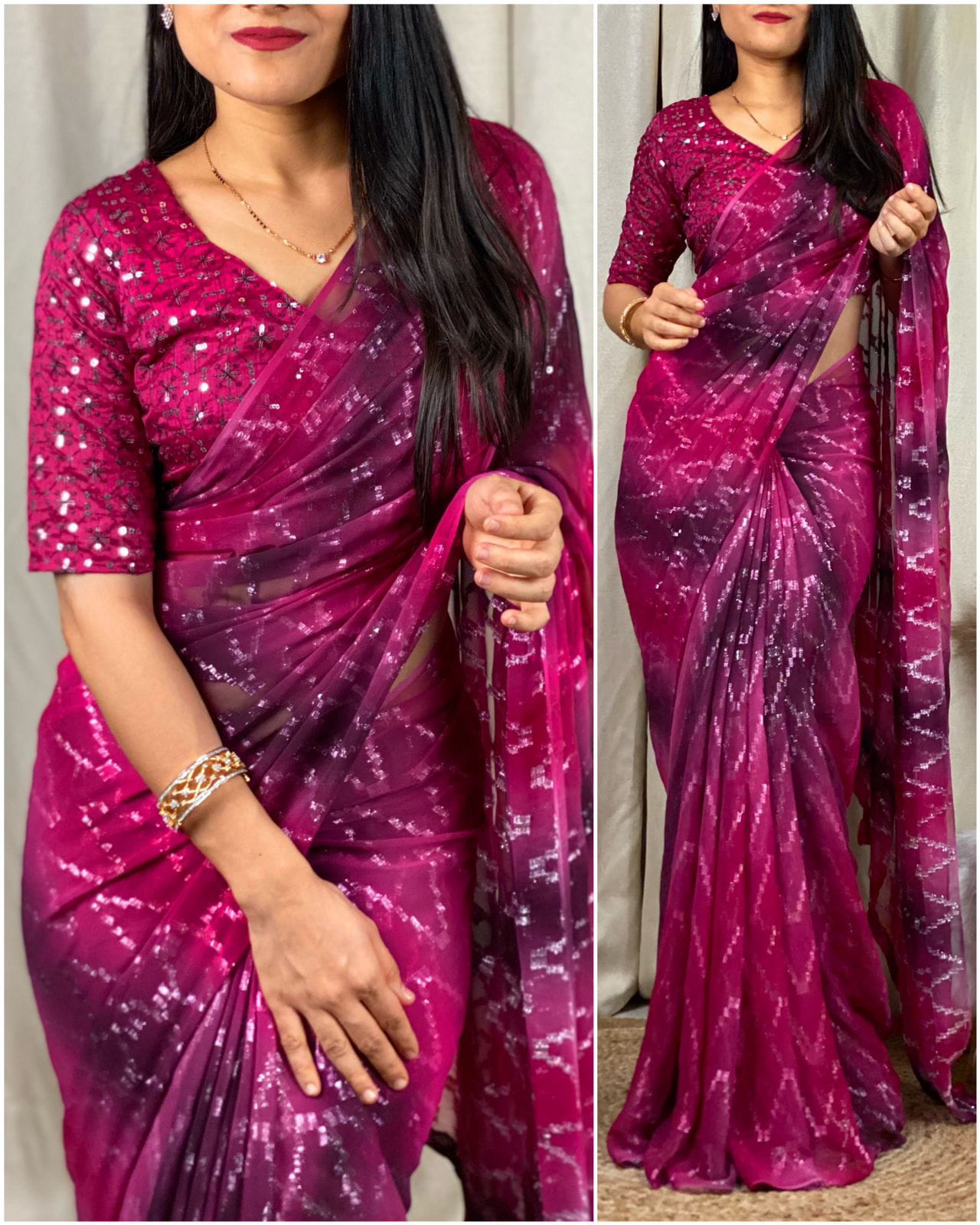 Embrace tradition With spray print saree