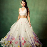 Lavish White Printed Lehenga