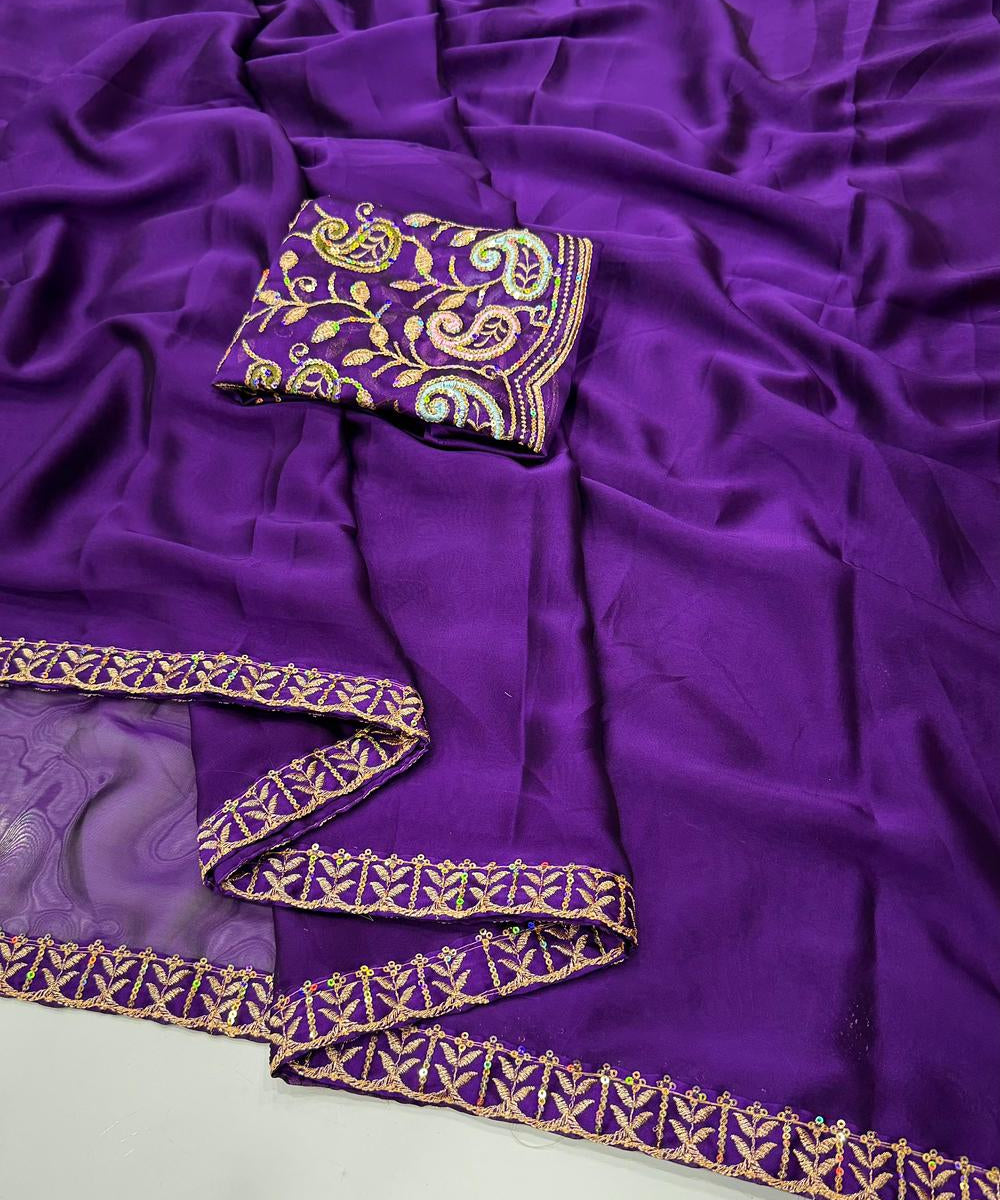 Rangoli Sequence Embroidered Saree
