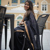 Black Pure Cotton Silk Saree