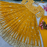 Mustard Party Look Anarkali Gown