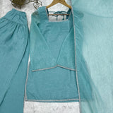 Sky Crunchy Silk Top Salwar