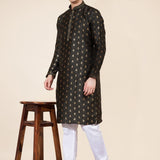 New Designs in Pintex Work Jequard Kurta Pajama