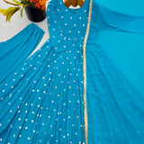 Sky Heavy Georgette Anarkali Gown