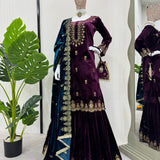 Bollywood Chinon Silk Suit Plazzo