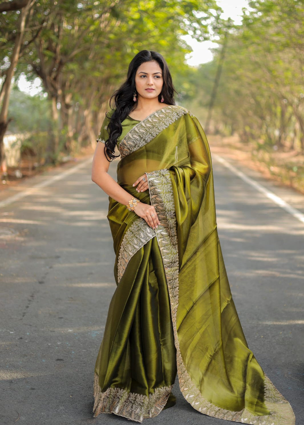 Designer Pure Burbury Silk Saree