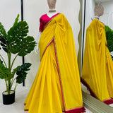 Yellow Occasionaly Cotton Saree Collection