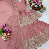 Peach Premium Designer Partywear Suit