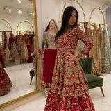 Red Designer Suit Lehenga Choli