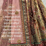 Fancy Embroidered Crafted Designer bridal Lehengacholi