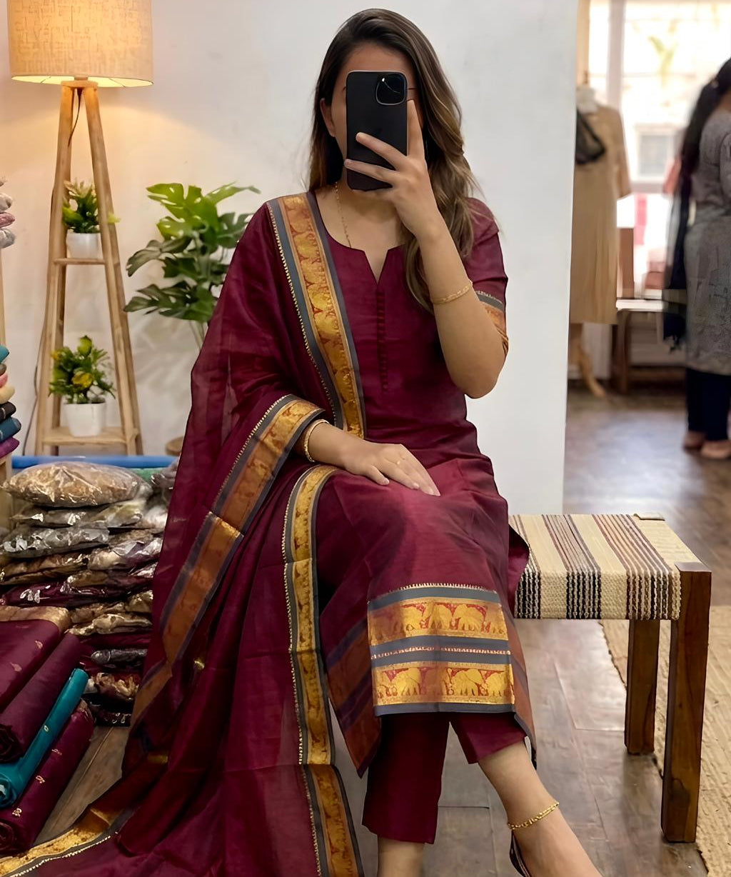 Traditional Silk Straight Kurti