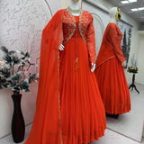 Orange Silk Anarkali Gown Collection