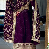 Heavy Embroidery Sequence Work Suit