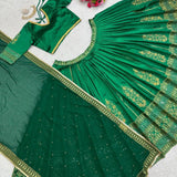 Green Malbari Silk Lehenga