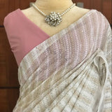 Fancy Look Half Half Grorgette Saree