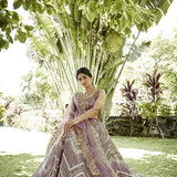 Purple Wedding Embroidered Lehenga