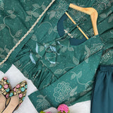 Green Printed Anarkali Gown Set
