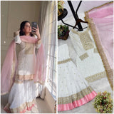 Elegance White Georgette Suit