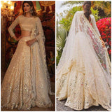 Launching Soft Mono Net Foil Mirror Embroidered Work Lehenga