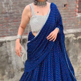 Blueish Faux Georgette Lehenga