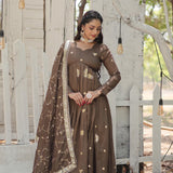 Srylish Shimmer Silk Anarkali Gown