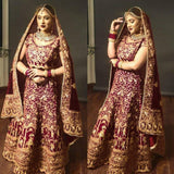 Heavy Bridal Wedding Velvet Lahengha