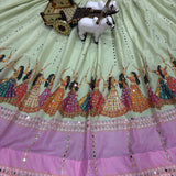 Festive Georgette Mirror Work Lehenga