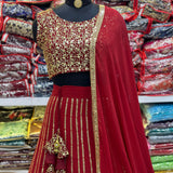 Wedding Maroon Lehenga Choli