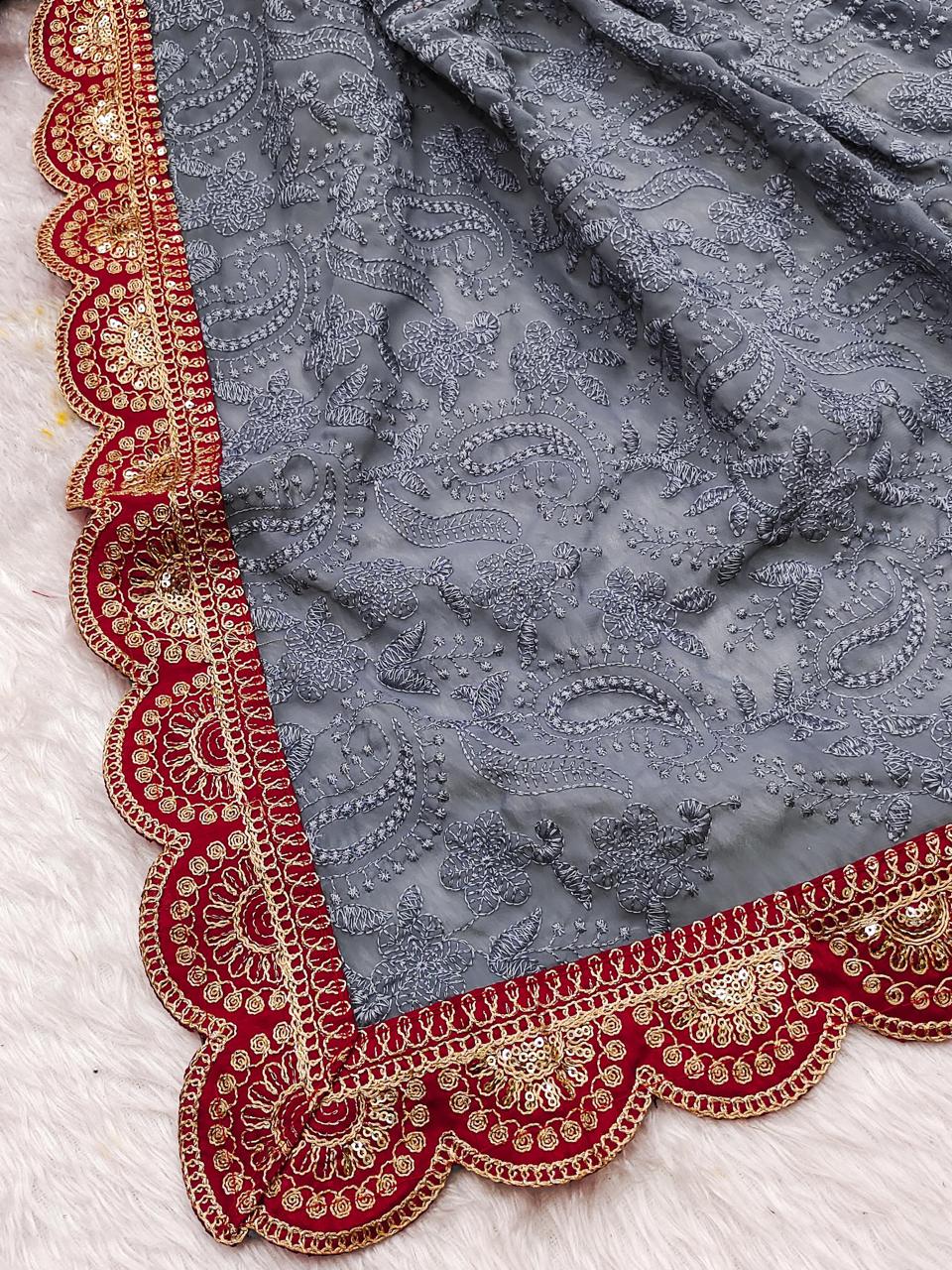 Bengal Queen Chikankari Saree