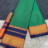 Pure Aura Plain Cotton Silk Saree