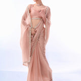 Peach Grand Burberry Silk Saree