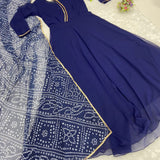 Presenting You Most Beautiful Latest Navy Blue Colour Gown