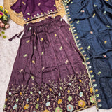 Ananya Wine Space Silk Lehenga