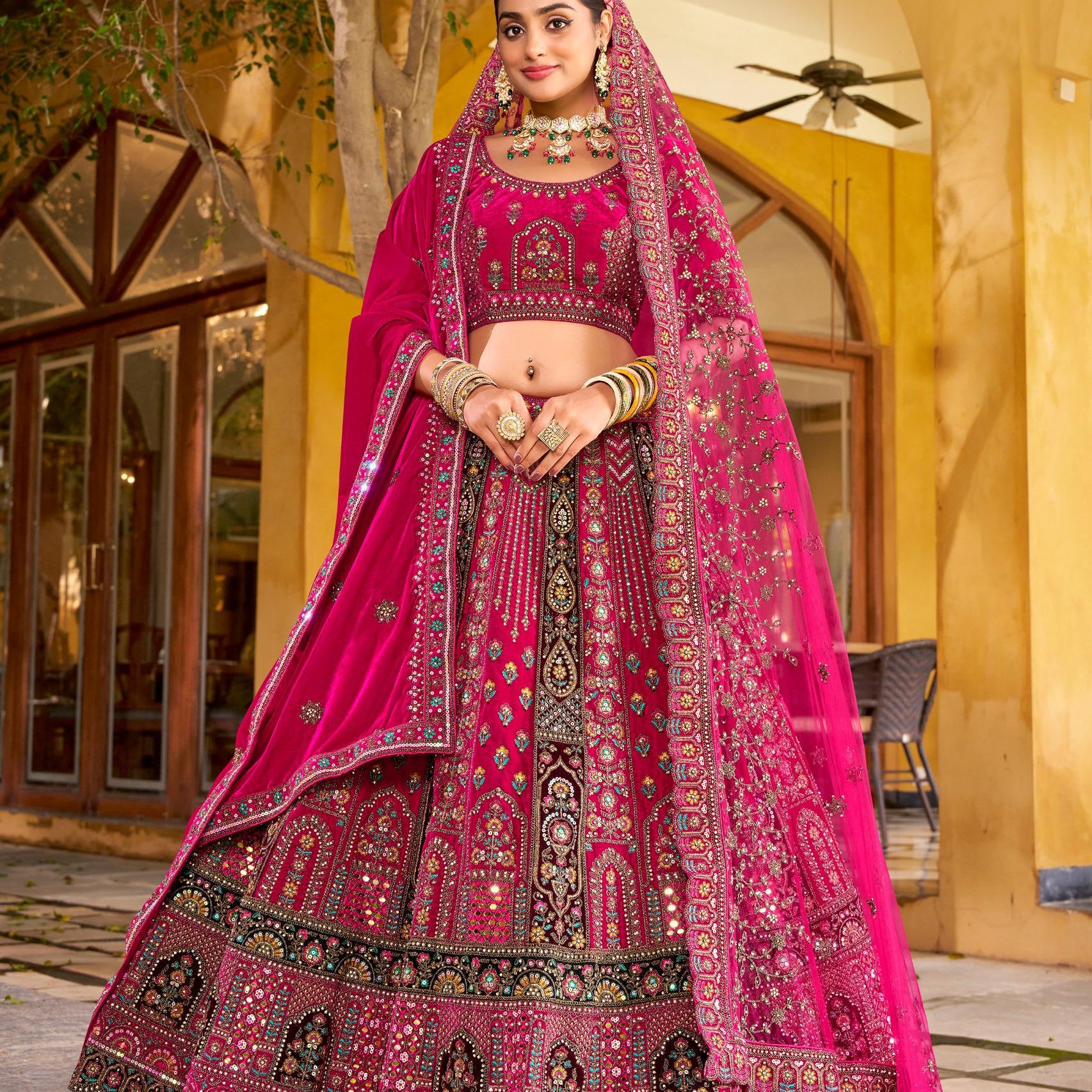 Lavish Bridal Wedding Velvet Lehenga