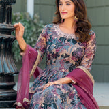 Designer Taby Silk Anarkali Gown