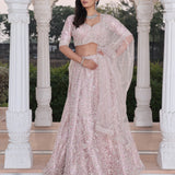 Baby Pink Embroidered Bridal Lehenga