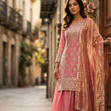 Trending Twill Net Top Sharara