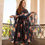 launching flower maxy gown with Dupatta