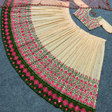 Pink Attractive Embroidered Lehenga