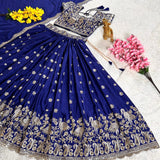 RoyalBlue Embroidered Lehenga Choli